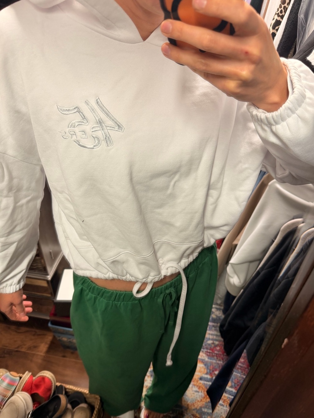 White cropped  Hoodie